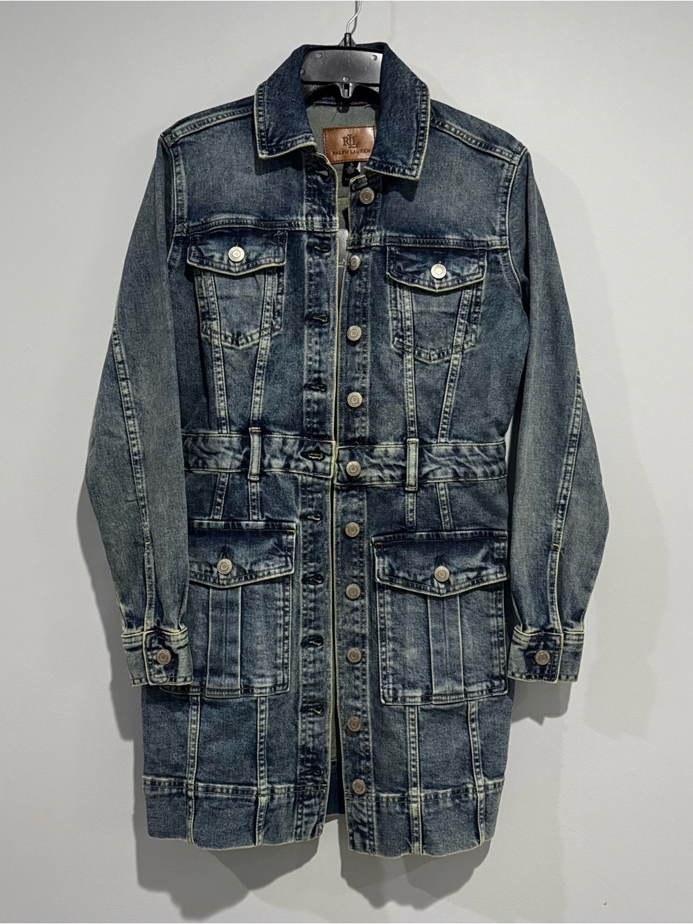 NWT Lauren Ralph Lauren Long-Sleeve Denim shirtdress Size 2 - Picture 4 of 6